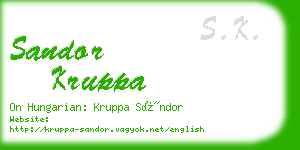 sandor kruppa business card